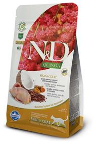 img 4 attached to Dry food for adult cats Farmina N&D Quinoa, grain-free, for healthy skin and coat shine, with quail, with quinoa, with coconut, with turmeric 1.5 kg