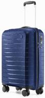 чемодан ninetygo, поликарбонат, полипропилен, водонепроницаемая, жесткое дно, рифленая поверхность, 65 л логотип