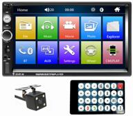 car radio podofo k0126 2-din (bluetooth, usb, aux) with camera and ir remote control logo