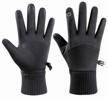 winter warm fleece gloves - anti-slip, windproof, waterproof, touch screen - black logo