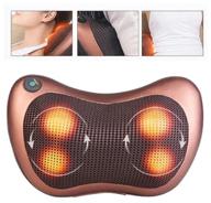 massage pillow for the neck, back, shoulders and lower back with heating massage pillow / brown massage pillow relax logo
