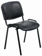 chair fabrikant iso, metal/artificial leather, color: black logo