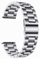 stainless steel metal bracelet for huawei watch gt / gt2 / samsung galaxy watch 46mm / samsung gear s3/ 22mm, silver. logo