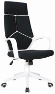 brabix prime ex-515 office computer chair, upholstered in black and white textile logo