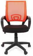 computer chair chairman 696 office, upholstery: textile, color: black/orange логотип