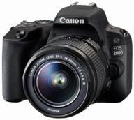 camera canon eos 200d kit ef-s 18-55mm f/3.5-5.6 dc iii, black логотип