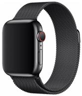 metal strap for apple watch series 1, 2 ,3, 4, 5, 6 and se 42 mm and 44 mm / milanese loop strap for smart smart watches apple watch series 1-6 and ce 42 mm and 44 mm (black) logo