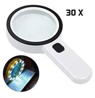 illuminated magnifier / manual magnifier / led magnifier / magnifying glass for reading and crafts 30x logo