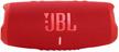portable acoustics jbl charge 5, 40 w, red logo
