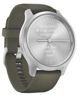 ⌚️ stylish & functional garmin vivomove style smart watch: silver/grass, silicone strap logo