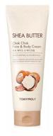 tony moly body cream shea butter chok chok face & body cream, 250 ml, 250 g logo