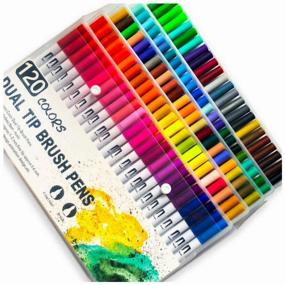 img 4 attached to Watercolor markers for sketching, double-sided, water-based, set of 120 colors