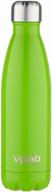 vplab metal water thermo bottle, 0.5 l, lime logo