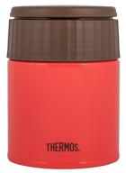 🔴 red stainless steel food thermos - thermos jbq-400, 0.4l логотип