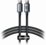 cable for fast charging phone usb type c (m) - usb type c (m) 1.2m baseus crystal shine fast charging 100w black type for samsung, android logo
