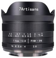 lens 7artisans 7.5mm f/2.8 micro 4/3 mark ii, black logo
