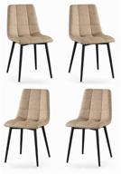 set of kitchen chairs (4 pcs.), chile aloba, stolberry, microfiber, tone beige collection aloba, frame black. logo