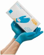 gloves wally plastic nitrile, 50 pairs, size m, color blue logo