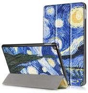 tablet case for apple ipad 9 10.2 (2021) / ipad 8/7 10.2 (2020/2019), with a beautiful pattern, durable plastic (starry night) logo