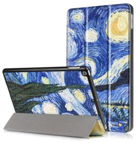 img 4 attached to Tablet case for Apple iPad 9 10.2 (2021) / iPad 8/7 10.2 (2020/2019), with a beautiful pattern, durable plastic (Starry Night)