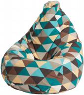 🍐 puffbury xxl pear rhombus jacquard bean bag chair - 320l capacity logo