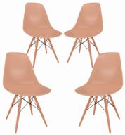 lofty home acacia chairs set, solid wood, 4 pcs. color: cappuccino logo