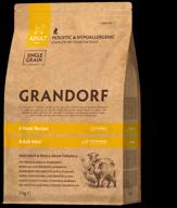 dry food for dogs grandorf 4 meat, with probiotics 1 pack. x 1 pc. x 3 kg (for small and dwarf breeds) logo