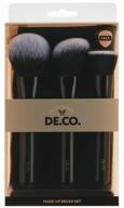 a set of face makeup brushes `deco.` in a case 3 pcs logo
