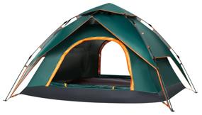 img 3 attached to Automatic tourist tent with add. awning / 2-3-seater / dark green