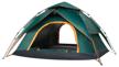 automatic tourist tent with add. awning / 2-3-seater / dark green logo