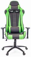 computer chair everprof lotus s9 gaming, upholstery: imitation leather, color: black/green логотип