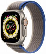 apple watch ultra 49mm titanium case cellular smart watch, titanium/blue-gray trail loop логотип