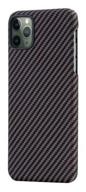 pitaka magez case case (aramid) for apple iphone 11 pro max, black and brown logo