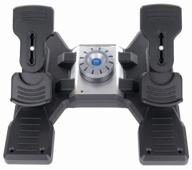 🕹️ logitech g saitek pro flight rudder pedals: enhanced precision and comfort in gray logo