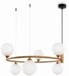 lamp maytoni ring mod013pl-06bs, g9, 150 w, number of lamps: 6 pcs., armature color: brass, shade color: white logo