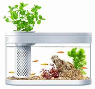 xiaomi geometry fish tank aquaponics ecosystem c180 standart set - 8l aquarium with soil, filter, and cover - white logo