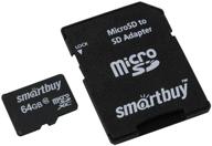 💾 high-performance smartbuy microsdxc 64 gb class 10 memory card | r/w speed 20/17 mb/s | sd adapter included логотип