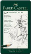 faber-castell набор карандашей чернографитных castell 9000 12 шт., 119065 зелeный логотип