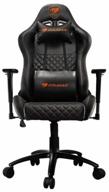 gaming chair cougar rampart, upholstery: imitation leather/textile, color: black логотип