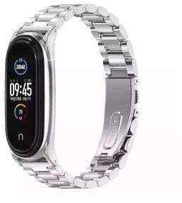 img 3 attached to Metal Strap for Xiaomi Mi Band 5 Silver