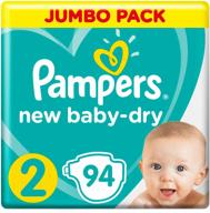 pampers diapers new baby dry 2, 4-8 kg, 94 pcs., white логотип