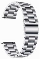 stainless steel metal strap for huawei watch gt / gt2 / samsung galaxy watch 46mm / samsung gear s3/ 22mm, silver. logo