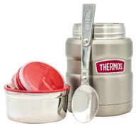 термос для еды и напитков thermos original 0,47 л. sk3000 rsms цвет никеливый, сталь 18/8 логотип