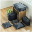 travel & storage set of 6 organizer bags "laundry pouch" black logo
