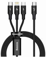 🔌 baseus 3-in-1 fast charging data cable - type-c to c/lightning/micro usb - pd 20w - 1.5m - black (camlt-sc01) logo