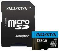 adata microsdxc 128 gb class 10, v10, a1, uhs-i u1, r/w 100/25 mb/s memory card, sd adapter logo