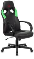 компьютерное кресло zombie runner для игр, обивка: искусственная кожа, цвет: черный/зеленый логотип