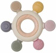 👶 silicone teething toy for gum massage - happy baby teether, beige, 20037 logo
