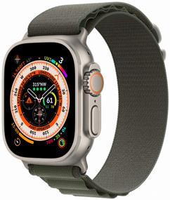 img 3 attached to ⌚ Revolutionize Your Style and Connectivity with Apple Watch Ultra 49mm Titanium Case Cellular Smart Watch, Titanium/Green Alpine Loop