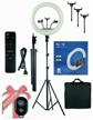 ring selfie lamp 45 cm led soft ring light rl-18 with remote control, carrying bag and tripod logo